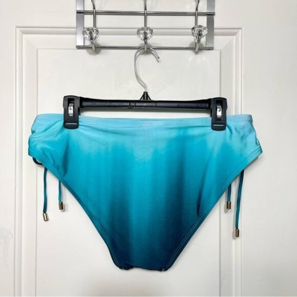 New La Blanca Ocean Adjustable Loop Hipster Bikini Bottom in Turquoise Size 16 - Picture 6 of 9